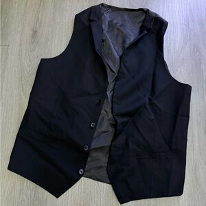 Alfani Black Button-Up Vest